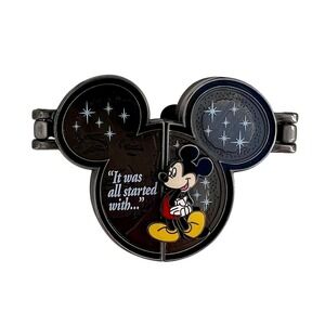 Disney Trading Pin Metal Enamel Mickey Mouse Walt Disney Hinged Triptych OS